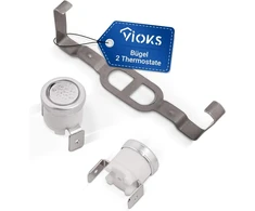 Vioks 2 x Termostatas džiovyklei, pakeičiantis Whirlpool 481225928681 &amp; Temperatūros ribotuvas džiovyklei Bauknecht termostatų rinkinys džiovyklei