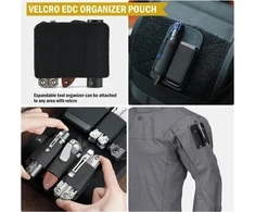 Viperade pl6 edc elastinis organizatorius su kabliuku, šoninis odinis edc laikiklis taktiniams rašikliams, žibintuvėliams, baterijoms, edc įrankiams kasdieniam nešiojimo krepšiui susidėti, s-2pcs