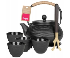 Virdulys Hoga Žalvarinis arbatinukas su sieteliu, stoveliu ir 4 žalvariniais puodeliais, 900 ml