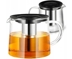 Virdulys Stiklinis arbatinukas su plieniniu sieteliu arbatai, žolelėms, 1,5 l