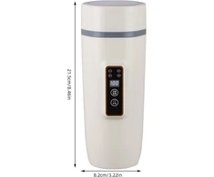 Virdulys Travel Virdulys 220 V 350 ml Quick Virdulys dvigubo sluoksnio nerūdijančio plieno termosas pienui, kavai ir arbatai ruošti (300 W Baltas)