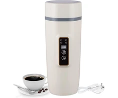 Virdulys Travel Virdulys 220 V 350 ml Quick Virdulys dvigubo sluoksnio nerūdijančio plieno termosas pienui, kavai ir arbatai ruošti (300 W Baltas)