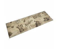 Virtuvės kilimas, mėlynas, 60x180cm, plaunamas, užrašai Coffee