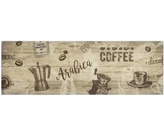 Virtuvės kilimas, mėlynas, 60x180cm, plaunamas, užrašai Coffee