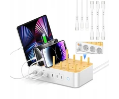 Visionsync 60w 6 prievadų balta Usb C įkrovimo stotelė
