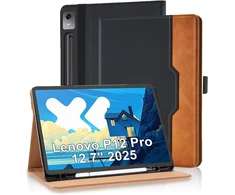 Vkooer dėklas, skirtas Lenovo Tab P12 Pro 12.7 colių 2024 m. su rašiklio laikikliu, aukščiausios kokybės drobės apsauginis dėklas su automatiniu miego/pabudimo režimu, skirtas Lenovo Tab P12 Pro planšetiniam kompiuteriui, juodas