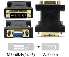 Vmojo Dvi į Vga adapteris Dvi-i 24+5 kištukas į Vga Hd15 lizdą skaitmeninis į analoginį adapteris
