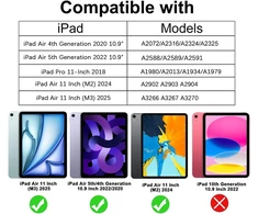 Vobafe magnetinis apsauginis dėklas, suderinamas su ipad air 4 kartos 10.9 colio / 27.7 cm 2020 m. &amp; ipad pro 11 2018, trifold dėklas palaiko 2nd gen ipencil įkrovimą, automatinis miego/pabudimo funkcija