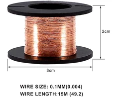 Vobor 0.1 mm emaliuota varinė viela, apvyniojimo viela, izoliuota magnetinė varinė viela, elektros laidas, kabelių rinkinys, varinė apvyniojimo viela (5 vnt.)