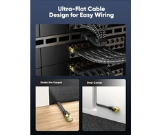Voietolt Cat 8 Lan kabelis 50 m, 40 Gbps/2000 Mhz plokščias pintas tinklo kabelis Ethernet kabelis, S/ftp Rj45 gigabitinis pataisos kabelis, skirtas Ps4/5, modemui, maršrutizatoriui