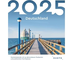 Vokietija Kunth atvirukų kalendorius 2025: aukštos kokybės stalo kalendorius su 53 svajingais atvirukais (taip pat skirtas pakabinti)