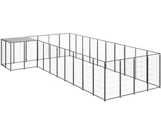 Voljeras šunims, juodos spalvos, 13,31m², plienas