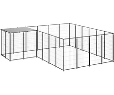 Voljeras šunims, juodos spalvos, 8,47 m², plienas