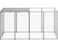 Voljeras šunims, sidabrinės spalvos, 2,42 m², plienas