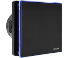 Vonios kambario ventiliatorius Eberg Evo 100 stiklinis, juodas blizgesys, Led + sklendė