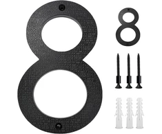 Vordpe nerūdijančio plieno juodas namo numeris 12,7 cm didelis 3d efekto namo numerio ženklas, skirtas biuro durims, pašto dėžutėms, butų vartams, spintelėms, garažams (numeris 8)
