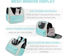 Vsshe kuprinė katei, kuprinė šuniui iki 7.5kg, kosminė kapsulė, kuprinė augintiniams katėms ir šunims, šuniukams, nešiojama transportavimo kuprinė su skaidriu langu ir užtrauktuku nuo atsidarymo su dubenėliais šunims
