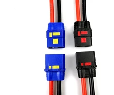 Vuniversum 2 poros (4 vnt.) originalūs anti-flash didelės srovės qs8s qs8 8 mm ec8 auksiniai kištukiniai jungtys atvirkštinio poliškumo apsauga juoda iki 180a e-bike lipo baterija