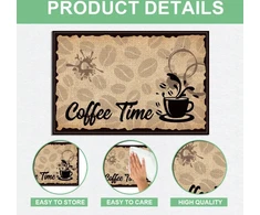 Rankšluostis Wadorn Padėkliukų rinkinys su kavos motyvu, 6 vnt. 30 x 45 cm Kavos laiko padėkliukai Mocha Latte Kavos puodelio baro stalo padėkliukai Kavos aparatų padėkliukas virtuvėms, restoranams, kavinėms, priėmimo kambariams