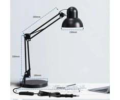 Wafting patobulintas didelis stalinė lempa, retro stalinė lempa su e27 sriegine lempute, lanksti prisegama stalinė lempa, architekto lempa, 65 cm pasukama stalinė lempa, led stalo lempa biurui