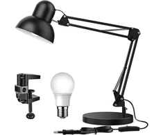 Wafting patobulintas didelis stalinė lempa, retro stalinė lempa su e27 sriegine lempute, lanksti prisegama stalinė lempa, architekto lempa, 65 cm pasukama stalinė lempa, led stalo lempa biurui