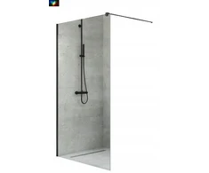 Walk-in kabina New Trendy Velio Juodas 80, juoda sienelė, 8 mm