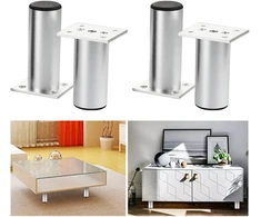 Fotelis Wanfoou baldų kojelės, reguliuojamos, 4 vnt., 12 cm baldų kojelės, pagamintos iš aliuminio lydinio, spintelių kojelės, kojelės kėdėms, stalui, spintelei, rašomajam stalui, sofai, baldų kojelės su varžtais, lengvas surinkimas