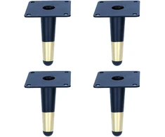 Fotelis Wangcl 10cm juodos spalvos smailėjančios metalinės kojelės spintelėms, pasvirusios baldų kojelės, 4 vnt. rinkinys sofai, kušetei, spintelei, baro stalui, lovai, neslystančios, be triukšmo