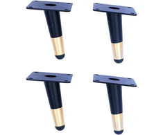 Fotelis Wangcl 10cm juodos spalvos smailėjančios metalinės kojelės spintelėms, pasvirusios baldų kojelės, 4 vnt. rinkinys sofai, kušetei, spintelei, baro stalui, lovai, neslystančios, be triukšmo