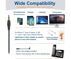 Wantek binauralinės 3.5 mm ausinės telefonui su triukšmą slopinančiu mikrofonu