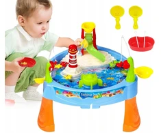 Water Table STALAS, VANDENS STALAS 2in1, ŽVEJYBA 25el. ŠVIEČIA ŽAIDIMAS