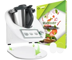 Wave Brands stumdoma lenta Thermomix Tm6, Mixmover, priedai Tm5 ir Tm6, lengvas slydimas maisto kombainui, aukštos kokybės akrilas, baltas
