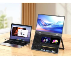 Waveshare 15.6 colių dvigubas ekranas, sulankstomas nešiojamas monitorius dual-1080p, 100% srgb, 178° žiūrėjimo kampas su gravitacijos jutikliu, hi-fi garsiakalbis, palaiko kelis rodymo režimus, skirtas windows/macos