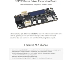 Waveshare Esp32 servo variklio plėtimo plokštė su integruotu wifi ir bluetooth, skirta nuosekliosios magistralės servo varikliams