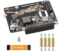 Waveshare Pcie į M.2 adapteris su Poe funkcija Hat+ (b), suderinamas su Raspberry Pi 5, palaiko Poe Nvme diskų protokolą 2230/2242/2260/2280 M.2 Ssd, didelės spartos skaitymas/rašymas