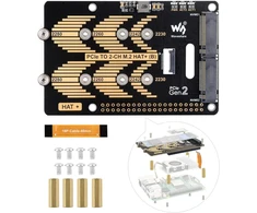 Waveshare Pcie M.2 Hat+ adapteris Raspberry Pi 5, 2x Nvme