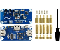 Waveshare poe ethernet/usb hub hat, skirtas raspberry pi zero/zero w/zero wh, 3x usb 2.0 prievadai, atitinka 802.3af standartą