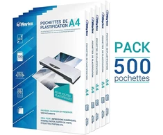 Waytex A4 2 x 75 mikronų 150 mikronų blizgios laminavimo plėvelės A78273p500