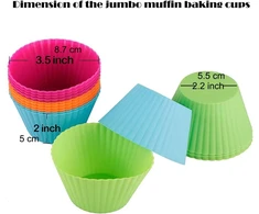 Webake silikoninės keksiukų formelės, didelės, 9 cm, 12 vnt., daugkartinio naudojimo, silikoninės formelės, kepimo formelės, keksiukų formelės, kepimo formelės broniams, pyragams, pudingams