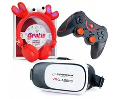 Webski 3d Vr akiniai su ausinėmis + Bluetooth pultelis