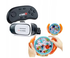 Webski Vr 360 laipsnių akiniai+žaidimų valdiklis+lavinamasis vikrumo žaidimas labirintas
