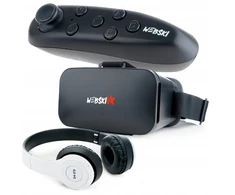 Webski Vr 360 Vr akiniai 3d telefonui su Bt valdikliu ir ausinėmis