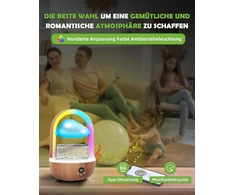 Weljoy aromaterapinis difuzorius su vaivorykštės šviesa, vandens lašelių dizainu, valdomas programėle, su vandens lašų garsu miegui/atsipalaidavimui