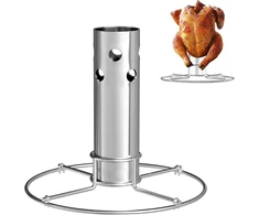 Well grill nerūdijančio plieno vištienos kepimo stovas su nuimamu aromato indu, vištienos stovas, vištienos laikiklis daugumai dujinių grilių ir orkaičių
