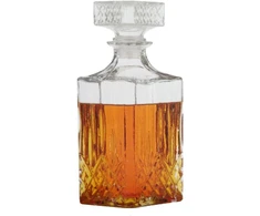 Whiskey grafinas su kamščiu 900 ml viskio dekanteris butelis stiklinis grafinas konjakui škotiškam brendžiui chereso stiklinis uždarymas kontūrai a x p x g 23,5 x 9 x 9 cm