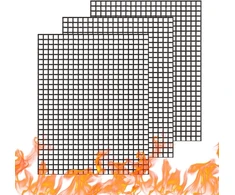 Wholefire grilio kilimėlių rinkinys, nepridegantis tinkleliu dengtas daugkartinio naudojimo bbq kepimo priedas griliui, orkaitei, maisto gaminimui, 40 x 33 cm