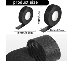 Whycnjl audinio juostos rinkinys, 2 vnt., 1 x 19 mm x 15 m ir 1 x 15 mm x 15 m lipni juosta, laidų pynė, audinio juosta, lipni juosta, laidų pynė, elektriko juosta, automobilio laidų pynė, veltinio juosta kabeliams