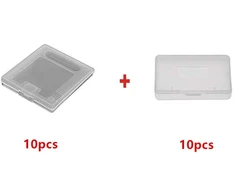 Wicareyo 10 vnt. skaidri balta žaidimų kasetės apsauginė dėžutė, skirta game boy color gbc ir 10 vnt. skaidri apsauginė žaidimų dėžutė nuo dulkių, skirta gameboy advance gba