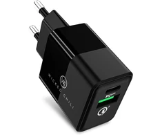 Wicked Chili 20w dvigubas usb maitinimo šaltinis su qc 3.0 ir usb c pd - greitas įkroviklis, suderinamas su iphone 14, 13, 12 (pro, max, plus, mini) magsafe įkrovikliu, 20w pd &amp; qc 3.0 dvigubo prievado adapteris