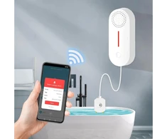 Wifi vandens detektoriaus signalizacija: išmanus vandens jutiklio signalas, vandens nuotėkio detektorius, 100 Db vandens lygio jutiklis su nuotoliniu stebėjimu per programėlę, belaidis talpos lygio monitorius rūsiui, virtuvei, vonios kambariui (pakuotė
